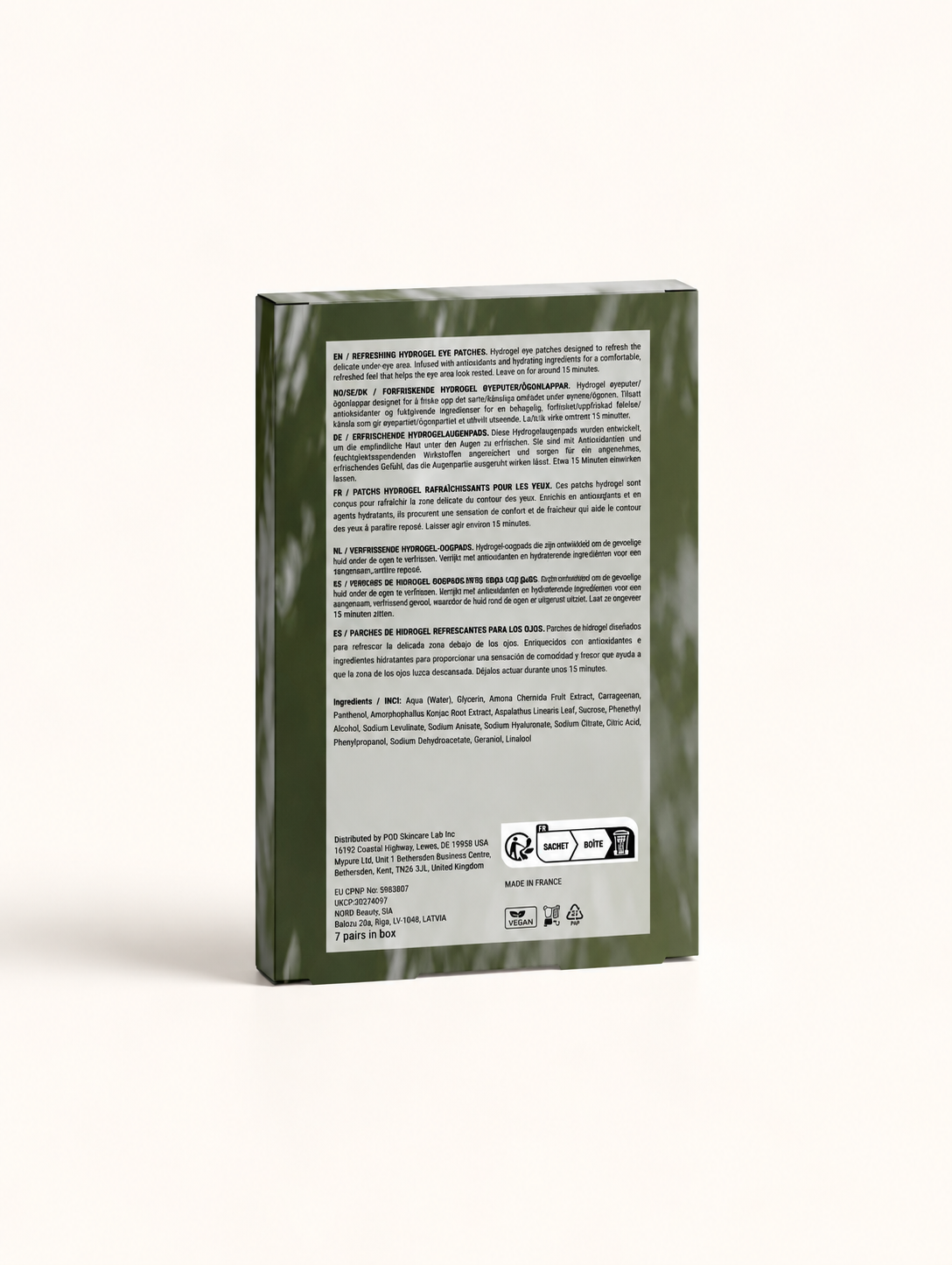 Antioxidant, Anti-Fatigue Hydrogel Eye Patches